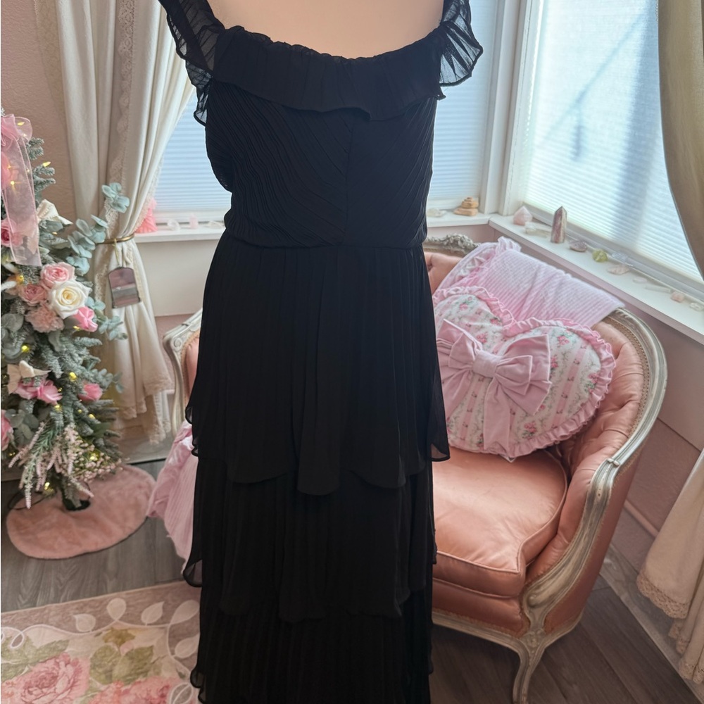 Lulu's Black Ruffled Maxi Dress